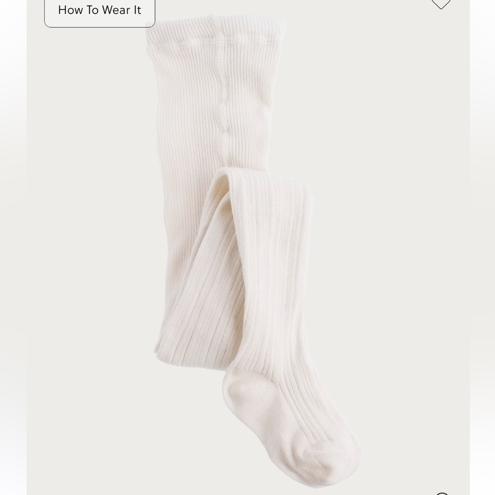J crew ivory Girls' ribbed tights